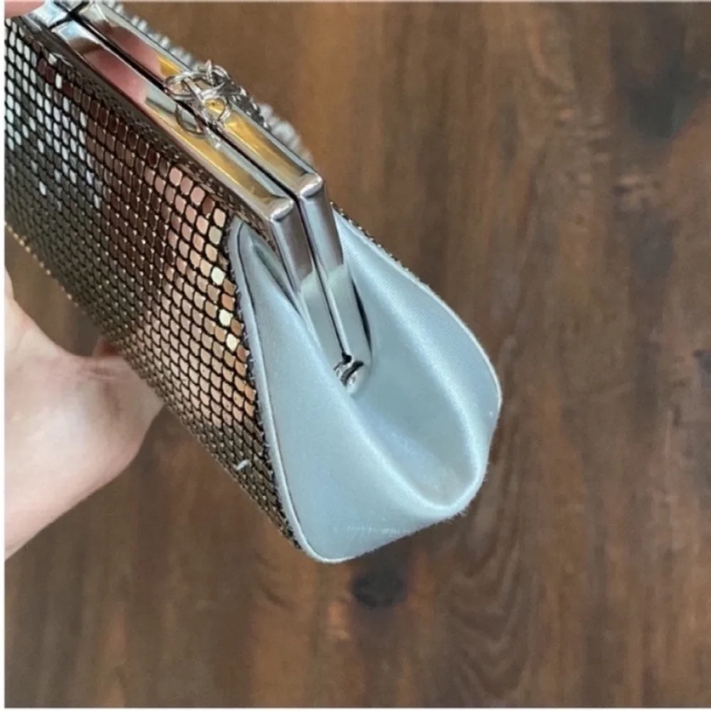Kate Landry Purse Silver Evening Mini Evening Bag Clutch